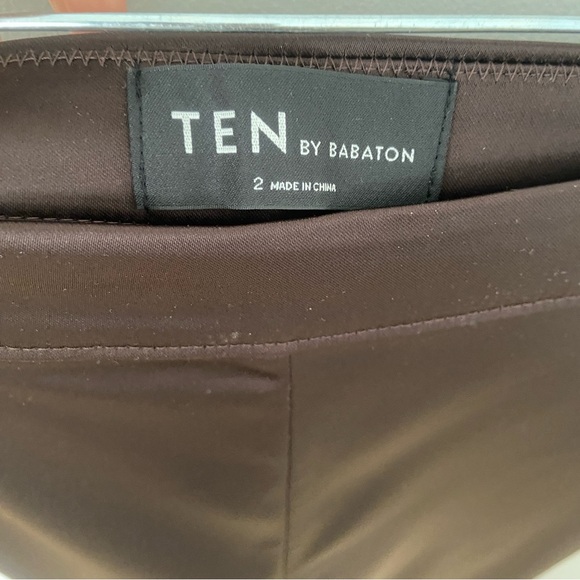 Aritzia Ten by Babaton Sundance Pants in Brown size 2 High Waisted Flared Satin - Picture 4 of 11
